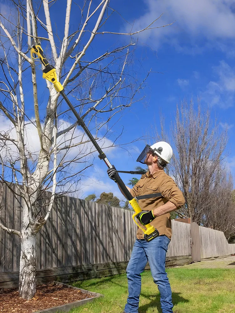 MELLWIN 4-in-1 Bürstenloser Teleskopstab mit 8-Zoll-Kettensäge & 32-mm-Gartenschere Set Gartenpflegewerkzeug für Makita 18V Akku