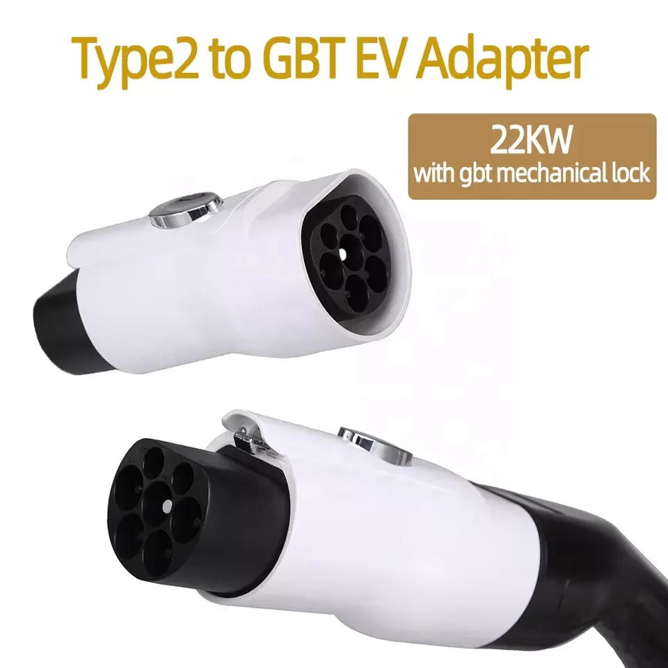 Tipo 2 para GBT EV Carregador Adaptador, Adaptador de Estação de Carregamento, 32A, IEC62196, GB T, EVSE, IEC62196