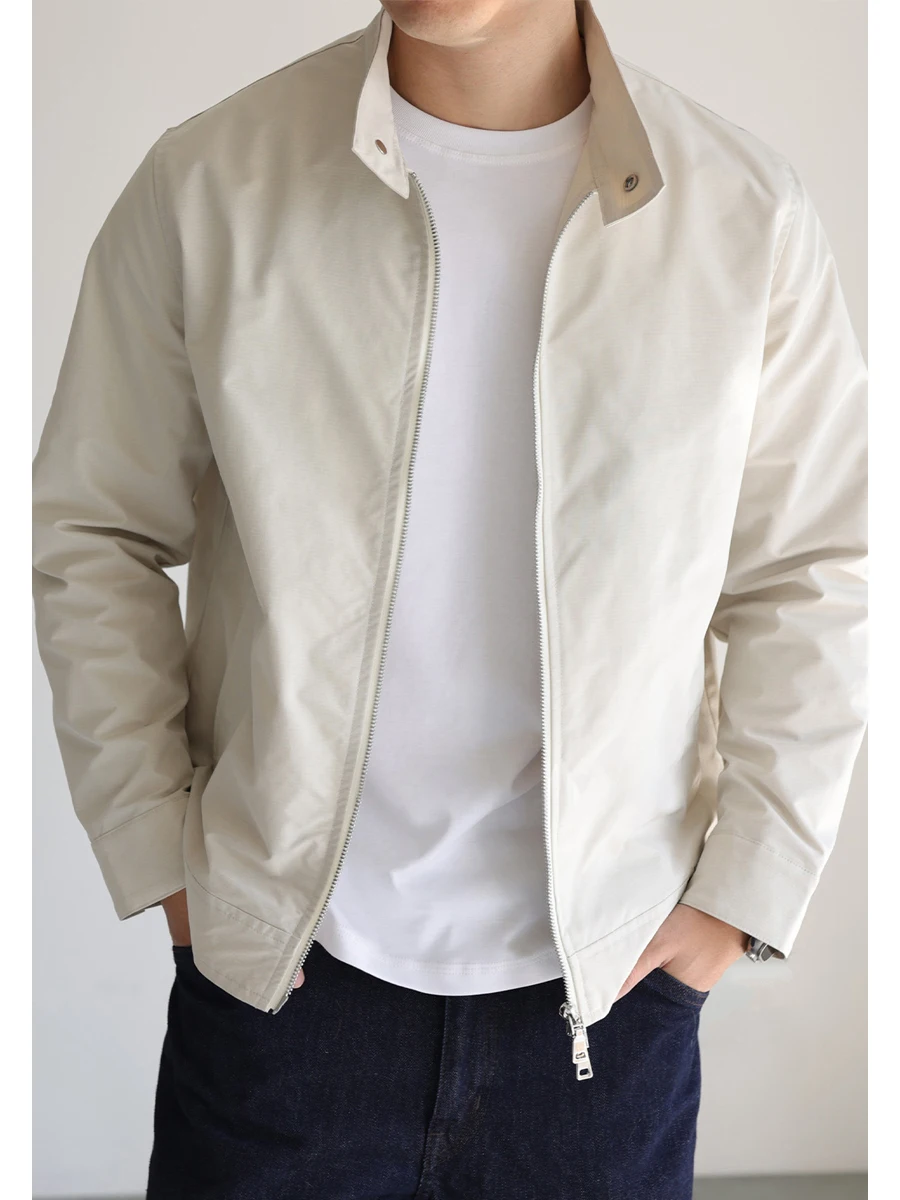 

Мужская верхняя одежда Slim Fit American Harington Jaet, тонкая клетчатая винтажная одежда для поездок на работу, весна-осень, повседневная модная полиэфирная ткань