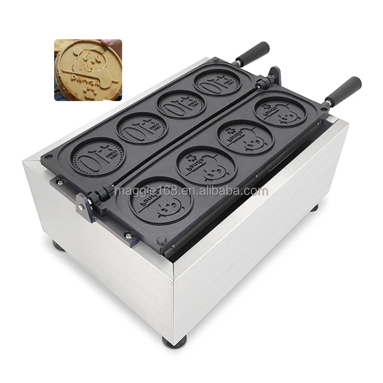 

Non-Stick Commercial Custom Cheese Corn Shape Coin Bread Making Machine Japan Korea Coin Waffle Round Bread Machine