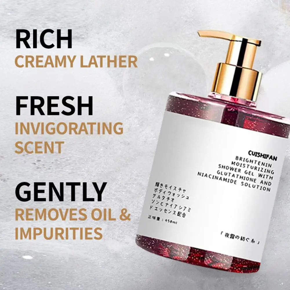 

Lasting Fragrance Body Wash Glutathione,Niacinamide Shower Gel Moisturizing Smooth Shower Gel Body Cleansing Product Body Care