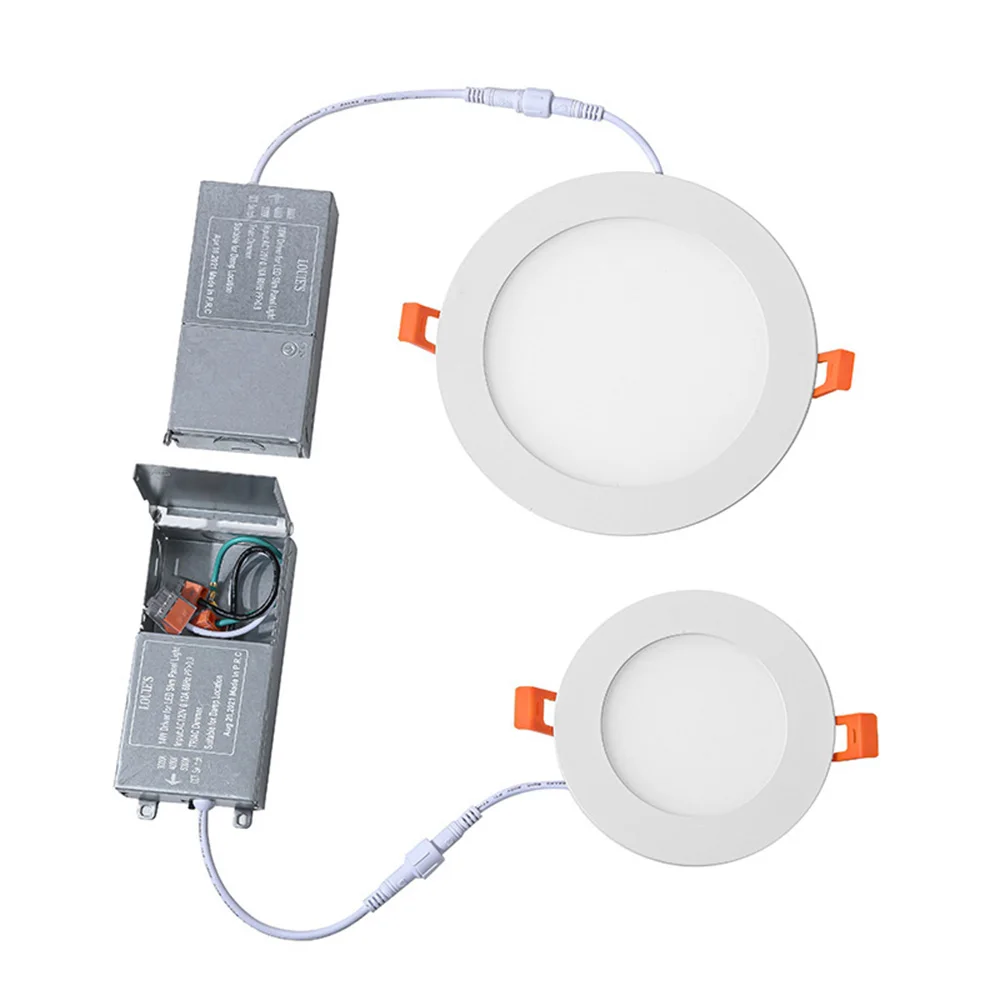 Factory Custom 1 Pieces 5CCT Round Recessed Ultra Thin ETL 9w 12w Dimmable SMD Led Ceiling Panel Light with Junction Box