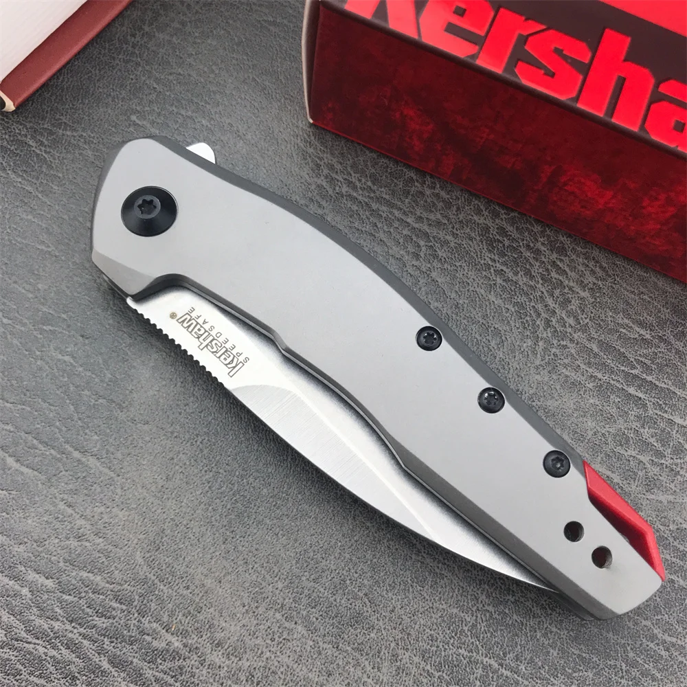 KS 1415 Pocket Folding Knife 8Cr13Mov Blade 420 Steel Handle Outdoor Tactical Knife Camping Survival Hunting Multi-function Tool