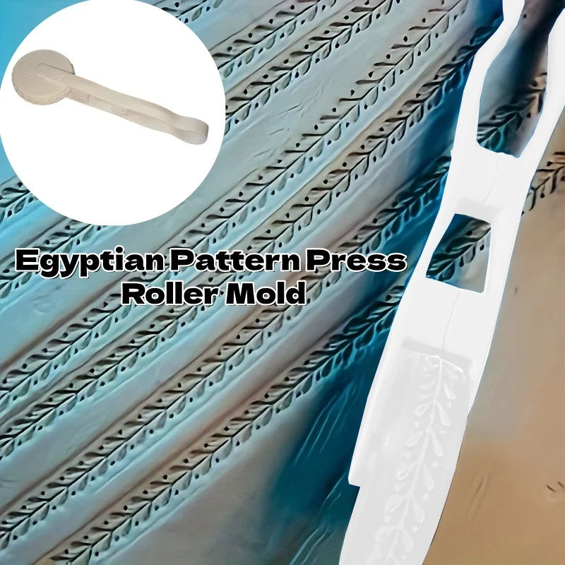 

1Pcs Press Roller Mold Egyptian Pattern Embossed Clay Stamp Tool Resin DIY Craft Materials Set Art Carving Texture Roller