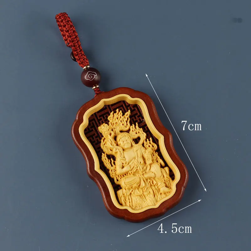 Chinese Style Key Pendant Sandalwood Hand-woven Small Charm Home Auto Decoration Key Chain Bags Pendant Lucky Gift Hangings