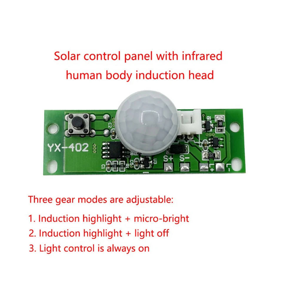 3.7V DIY Solar Lamp Board Control Sensor Infrared Human Body Induction Solar Circuit Board Solar Lamp Photosensitive Controller