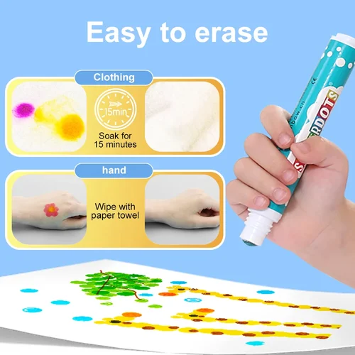 Imagen 2 del producto Rotuladores de puntos de 10 colores, bolígrafo de grafiti para niños pequeños, bolígrafos mágicos, bolígrafo de Color agua para arte, dibujo, escritura, pintura, oficina, escuela