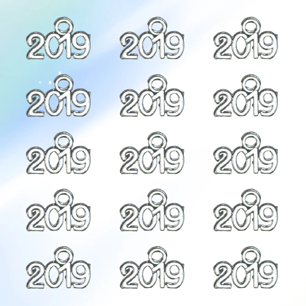 

20Pcs 2019 Year Number Pendant Charm DIY Craft Kit for Jewelry Making Necklaces Bracelets Keyrings Sweater Chains Gifts