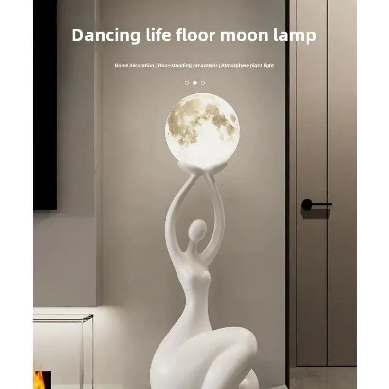 2026 Unique Home Decor Italian Retro Style Floor Lamp Living Room Sofa Light Luxury Bedroom Bedside Lamp Lunar Lampshade