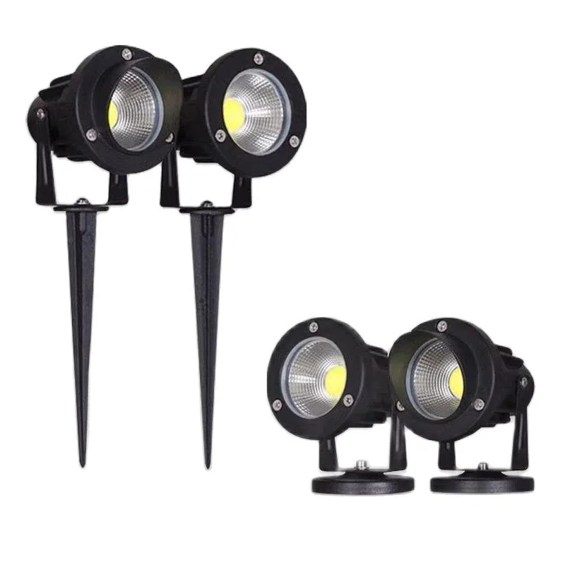 LED 정원 장식 조명, IP65 방수 잔디 램프, 따뜻한 흰색, 7W10W12W 조경 스파이크 경로 스포트라이트, 220V, 110V, 24V, 12V