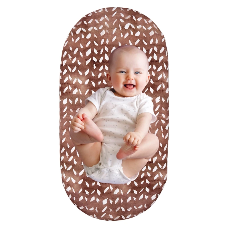 2 Pcs Stretchy Baby Fitted Bassinet Sheets Moses Basket Oval Rectangle Pad Sheet Mattress Cover Crib Bed Sheet 85LE