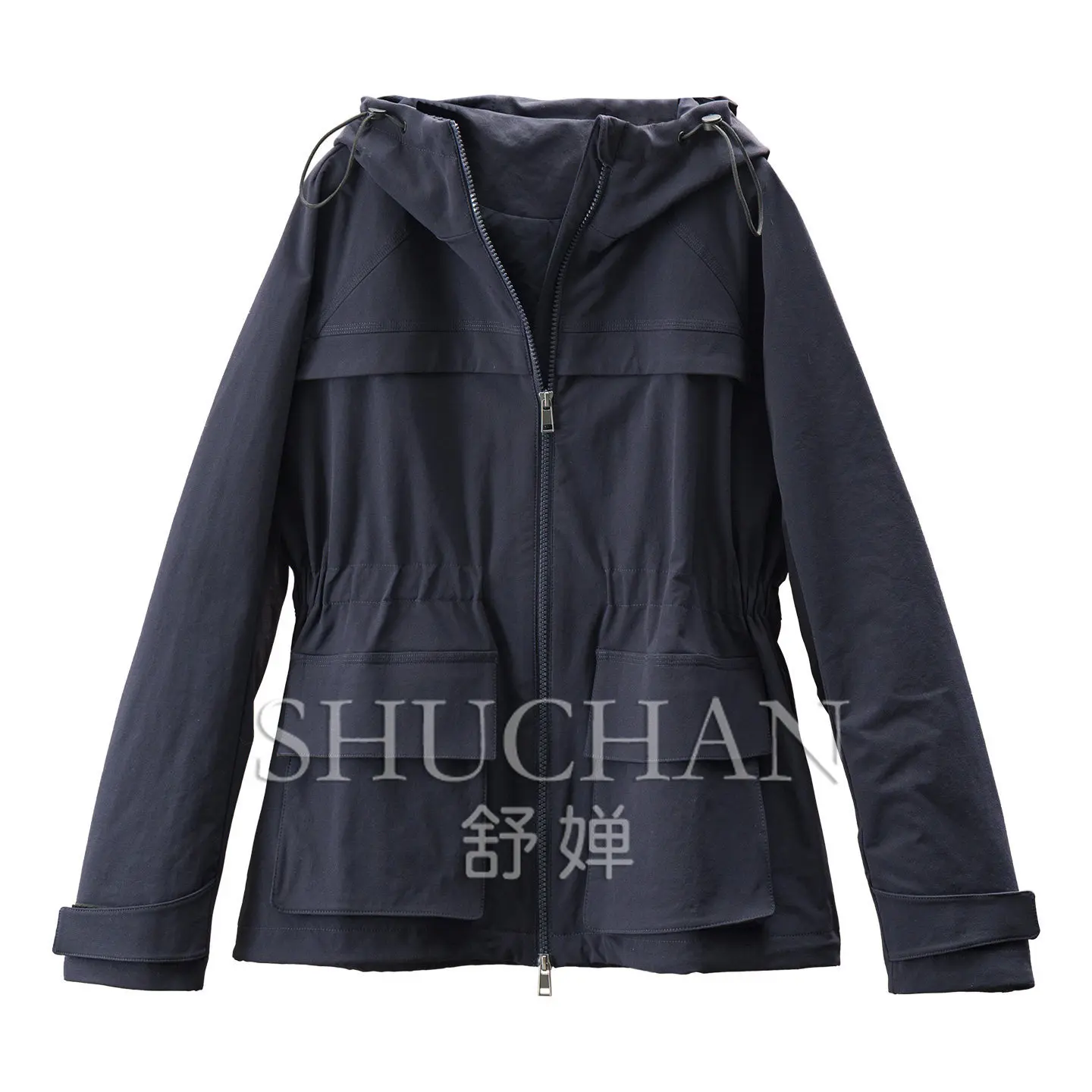 Soft Shirt Series Jacket French Light Outdoor Flexible Windproof Elastic Waist Hooded Jacket Women 92W6