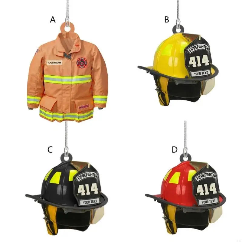 

31BC For Good Luck & Peace Firefighter Pendants Gift for Lovers Friend Wear to Deliver Good Wishes Car Rear View Mirror Decor