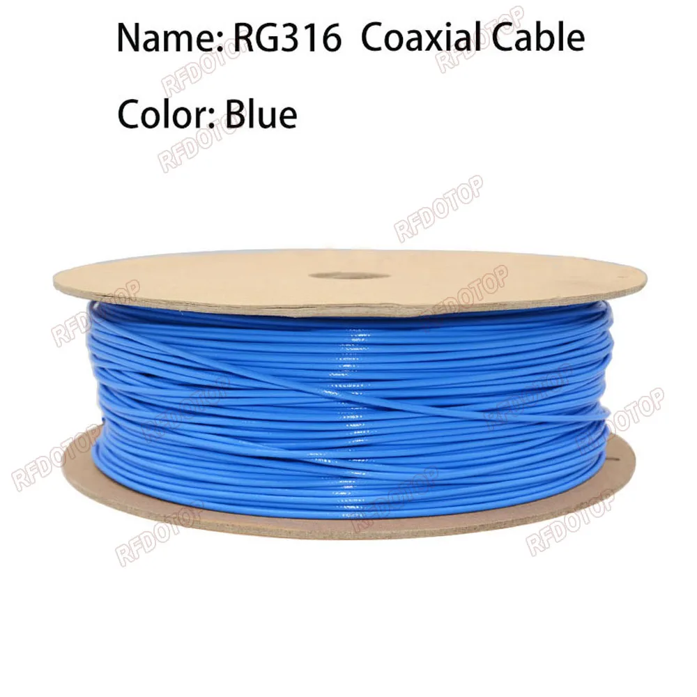 1M ~ 500M Niebieski kabel koncentryczny RG316 50 Ohm o niskiej stratności do złącza zaciskanego Szybka wysyłka Wysoka jakość