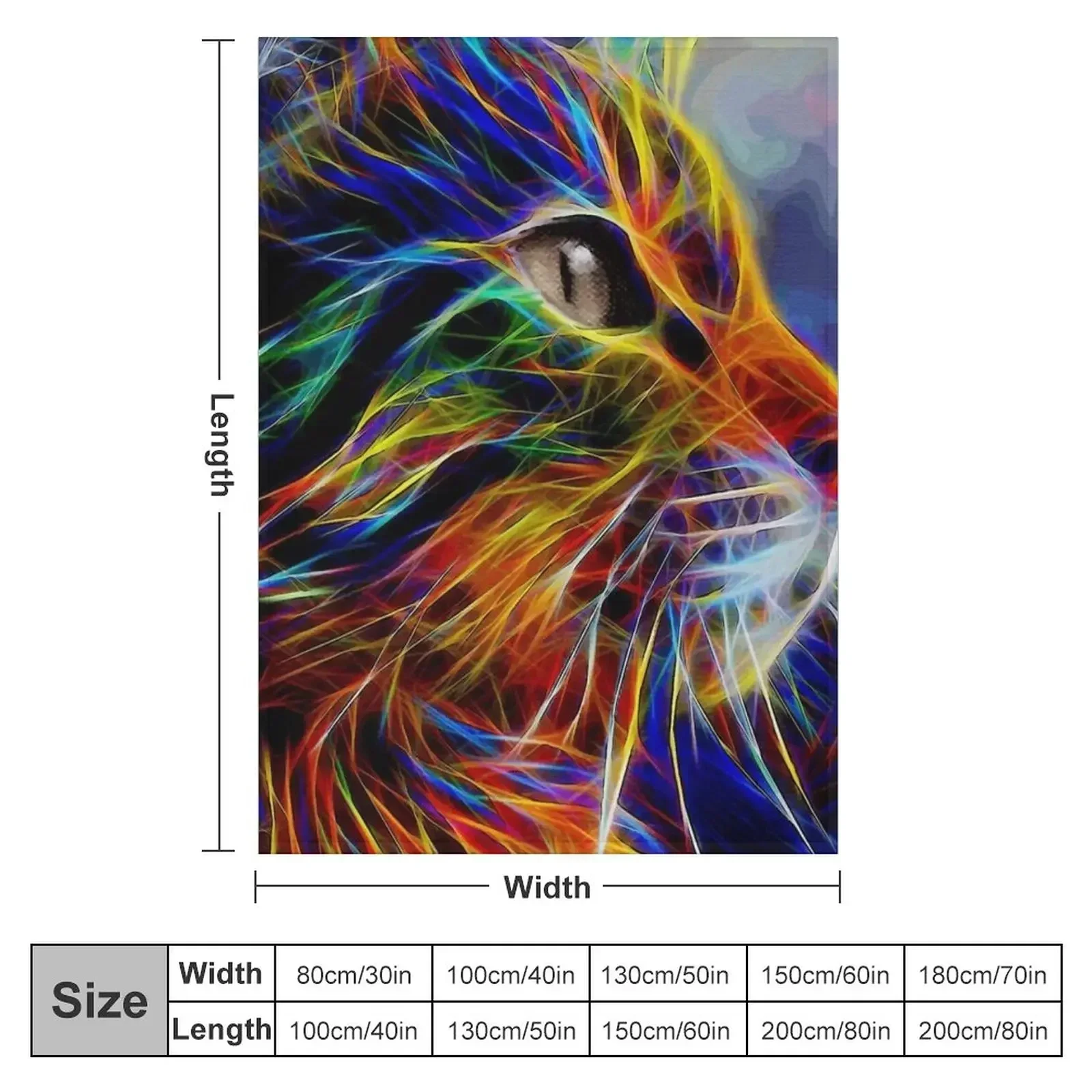 Neon cat, cat, chat, gato, lea roche paintings Throw Blanket Designers Large Furry Polar Blankets