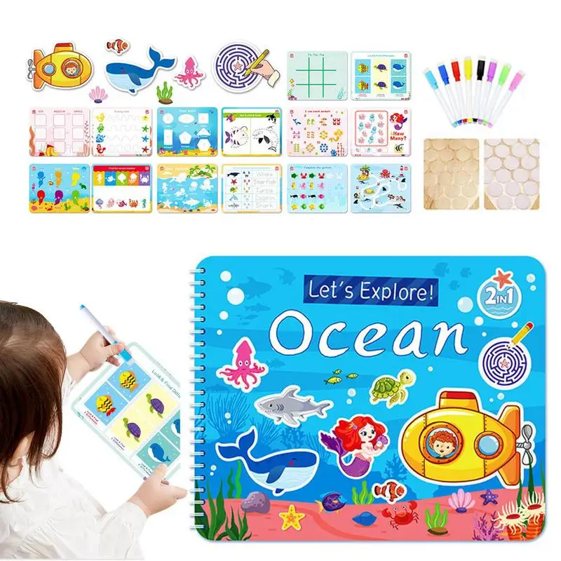 Montessori Busy Book Ocean Themed Busy Book Educational 14 Themes Pre K & Kindergarten Learning Activities Sensory Educational