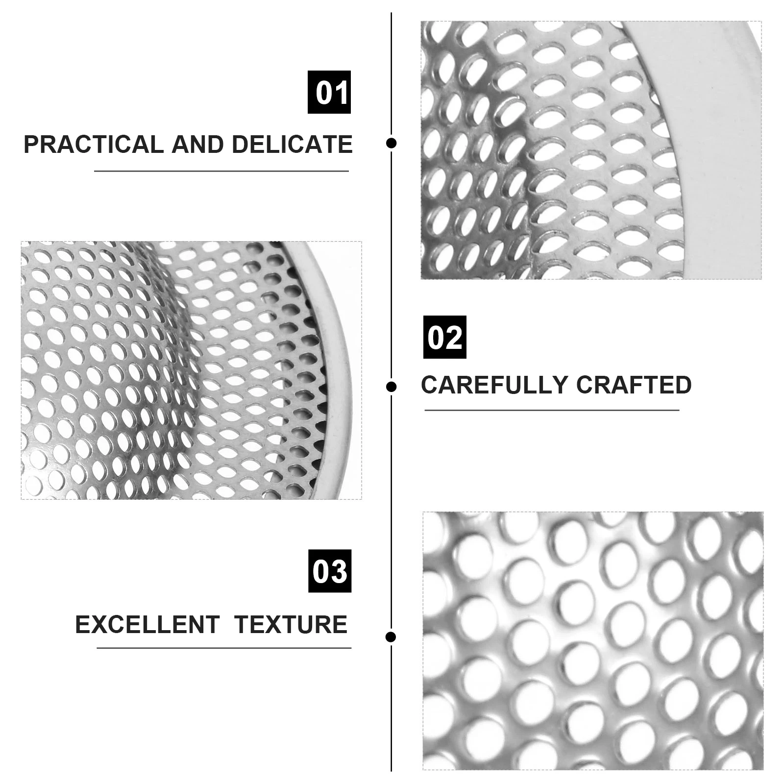 

4pcs Stainless Steel Filter Sink Strainer Universal Drain Basket Kitchen Pipe Protector for Garbage Disposal Floor Tub Shower