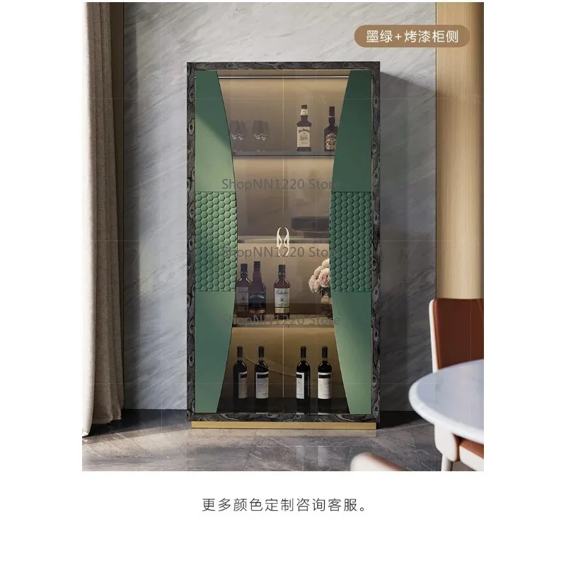 

Итальянский светлый стеклянный винный шкаф на заказ, настенное хранилище для ресторана, дизайнерская книжная полка с краской9344