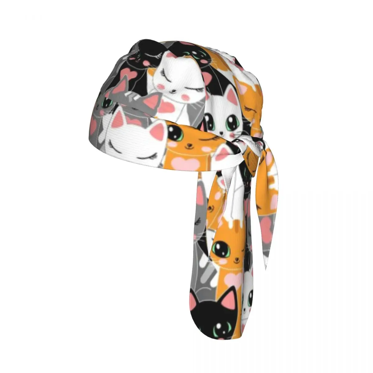 

Кепка-козырек с иллюстрацией мультяшных кошек для спорта, бега, походов, велоспорта, быстросохнущая, с защитой от солнца, в стиле пиратской шляпы