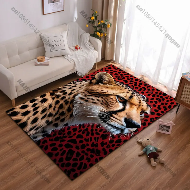 Wild cheetah portrait spotted carpet Yoga living room room decor children's crawling mat doormat area rug games mat