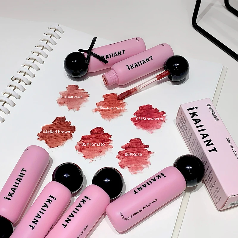 Starry Pink Velvet Matte Lip Mud Lipgloss, seidig glatte Textur, langlebig, einfach aufzutragender Lippenstift