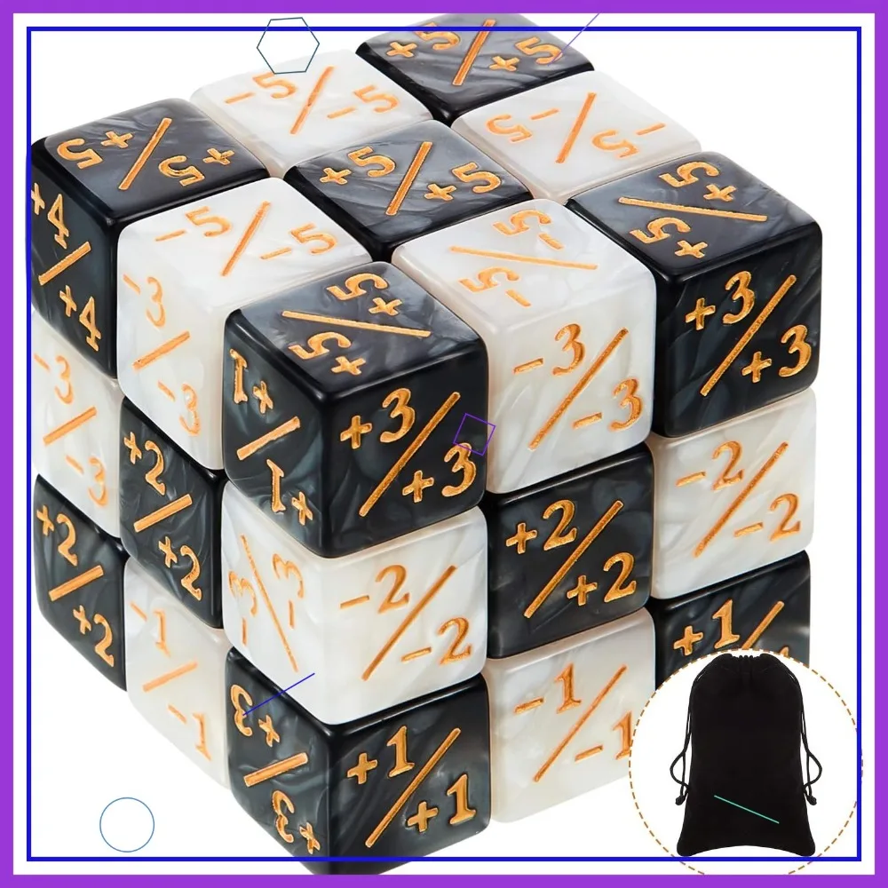 

24 Pieces MTG Counters Dice +1/+1 Buff Tokens Black Plus 1 Counter Magic Dice Set for TCG Cards Gaming Accessories