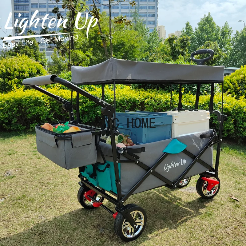 Camping Wagon  Collapsible Wagon  Cart Beach Folding Utility Heavy Duty Camping Grocery Trolley Garden Car Outdoor Camping