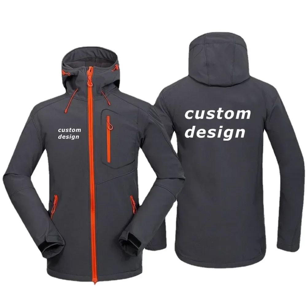 

Военная уличная альпинистская куртка с логотипом «сделай сам», водонепроницаемая теплая флисовая куртка из софтшелла с капюшоном, мужское пальто