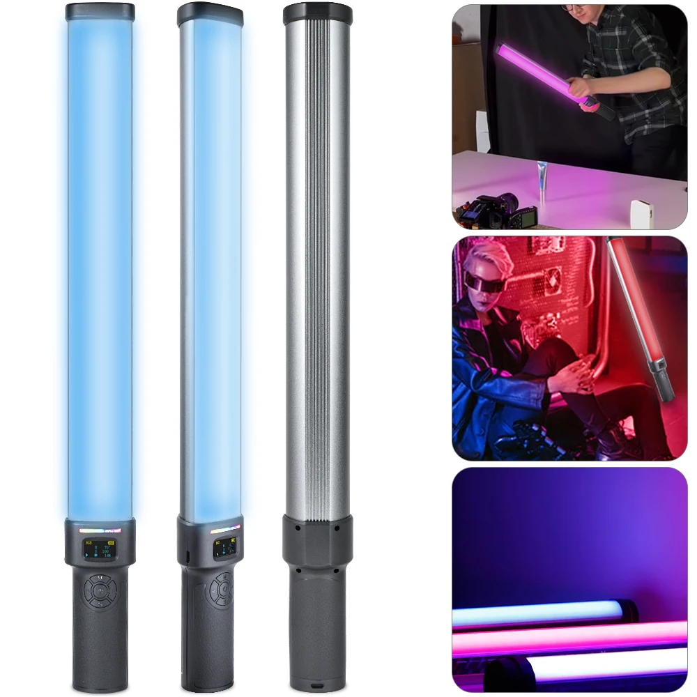 20W Handheld Light Stick RGB Full Color Led Video Light Wand Atmosphere Light for Video Creation with LCD Display Screen