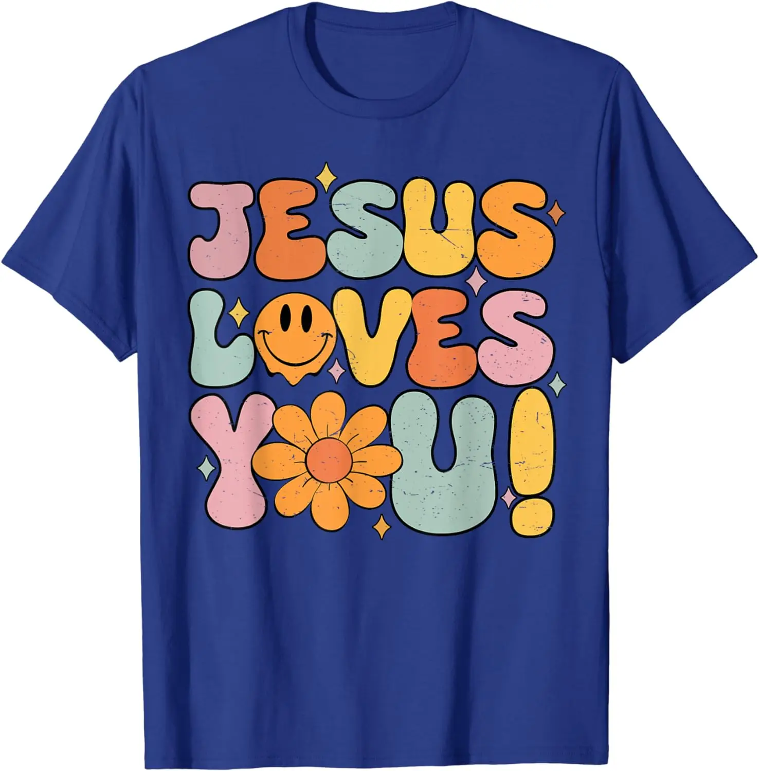 Christian-Shirt Jesus Loves You Groovy Cute Kids Girl Women T-Shirt