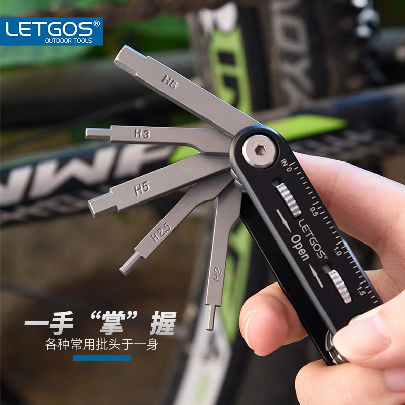 LETGOS 12 in 1 Fold-Up Hex Wrench Set full set screwdriver Bike Repair Tool Kit Multi Function Accessories Set for Road Mountain