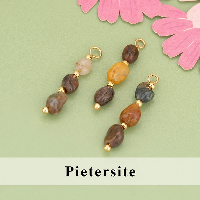 assoonas, 6 Stück/Lot, MH44, Schmuckzubehör, 18k vergoldet, Kupfer, Naturstein, Anhänger, handgefertigt, Schmuckherstellung, DIY-Anhänger – Detail 6