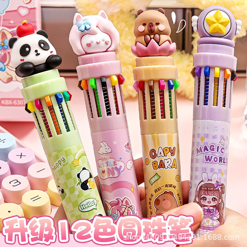 

Cartoon Cute Family Ten-Color Ballpoint Pen, Multi-Colored Pen, Stationery Wholesale