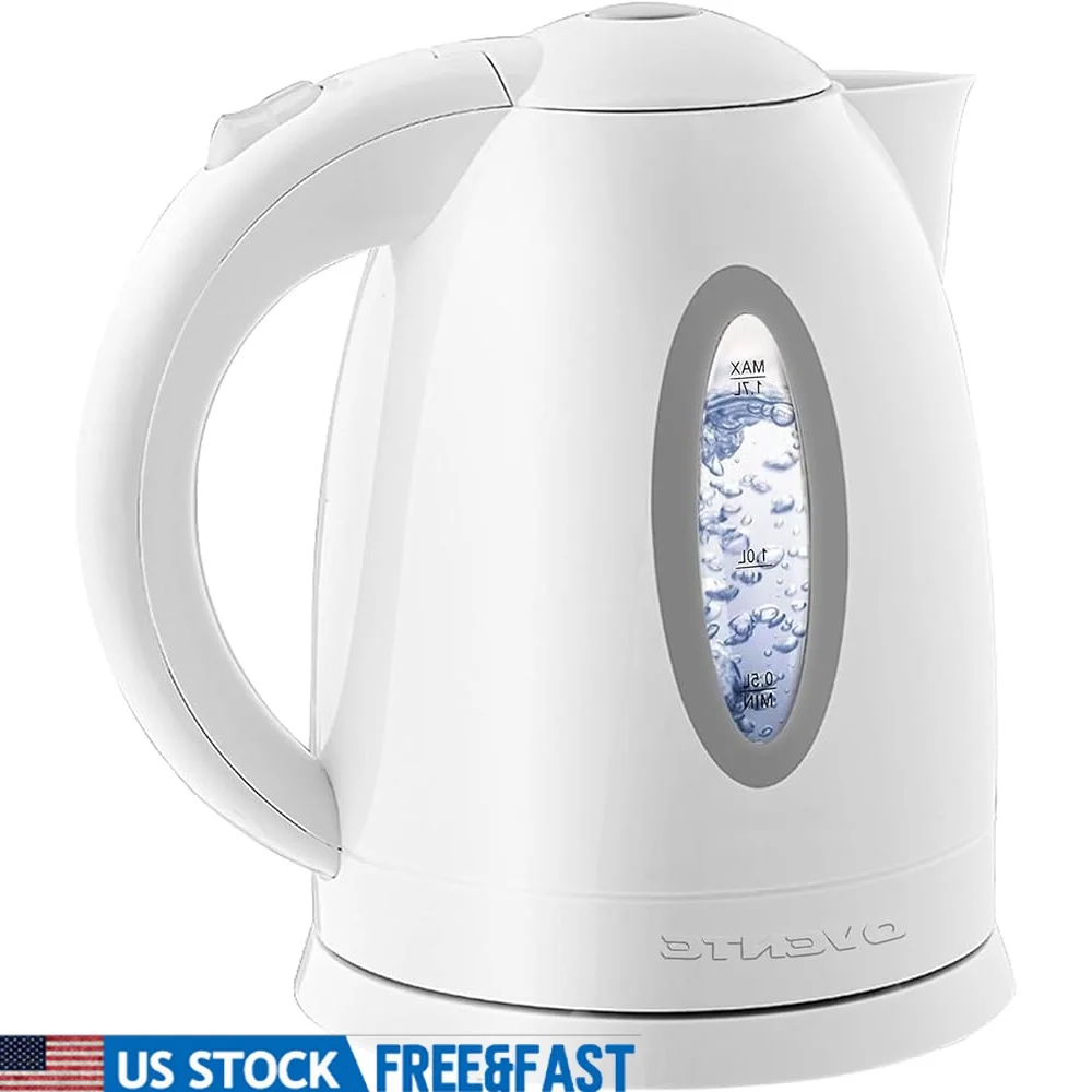 

Electric Kettle 1.7L Fast Boiling Water Heater with Auto Shut-Off BPA Free Water Level Gauge Boil-Dry Protection Tea Coffee