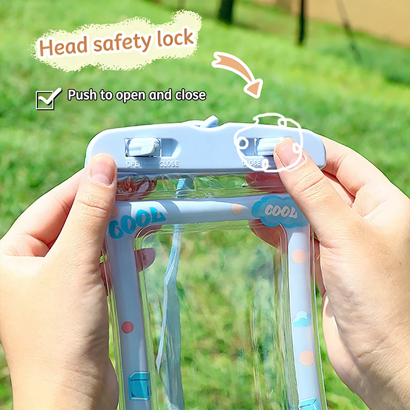 【Happy】Cartoon Waterproof Phone Case With Touchscreen Airbag Water Festival Neck Protector. be used for sizes below 6.67 inches! view 4