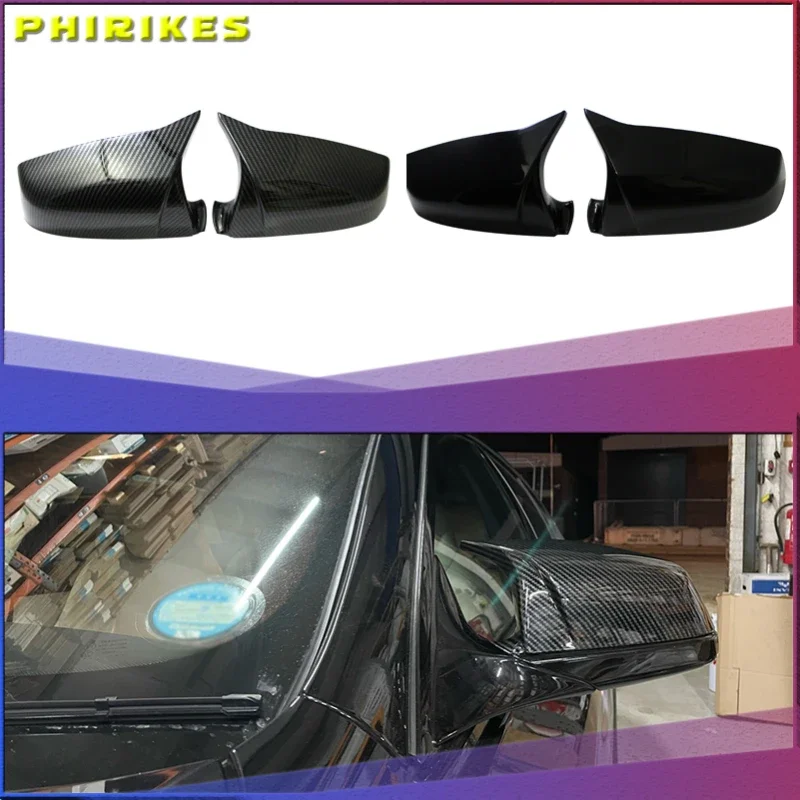 Side Wing Rearview Mirror Cover Cap For BMW 5 6 7 Series E60 E61 E63 E64 LCI F01 F02-F04 F06 F07 F10 F11 F12 F13 Carbon Black