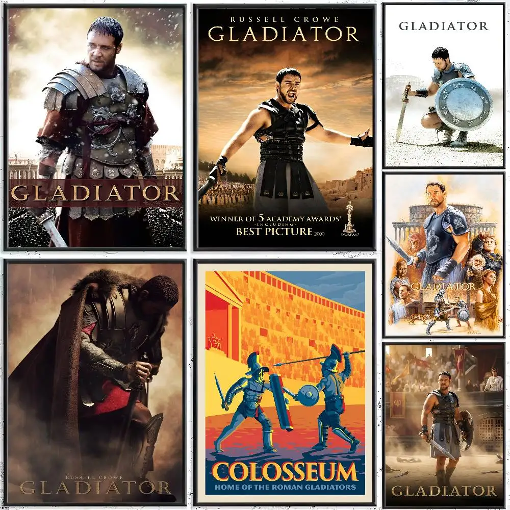 1pc Gladiator Poster Sticker Print Waterproof Wall Art For Living Room Bedroom Home Decor