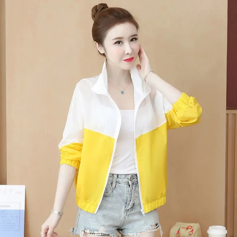 UV Protection Sun-Protective Clothing Coat Summer Sunscreen Jacket Women's 2024 Thin Short Outwear Ladies Korean Embroidery Tops