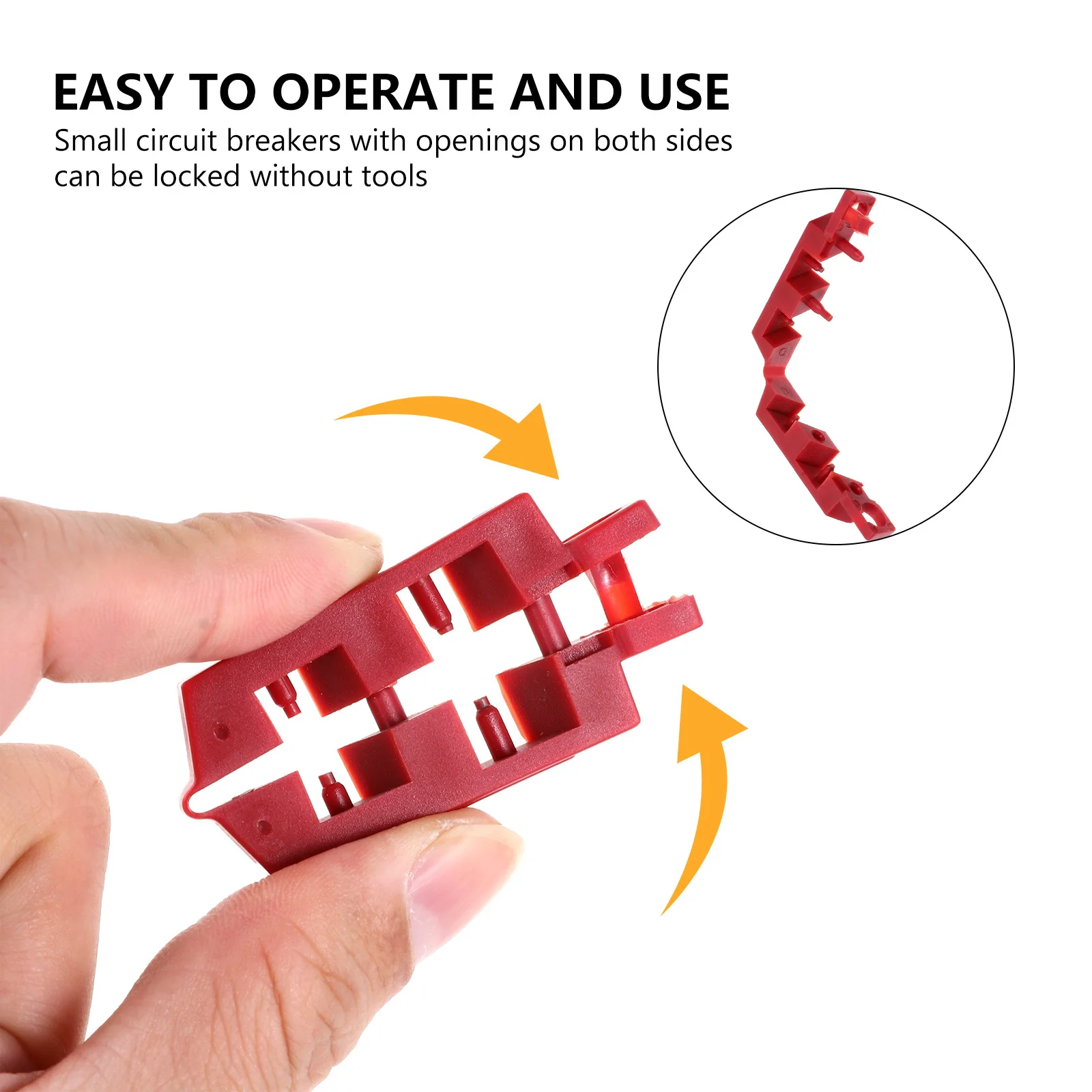 

2pcs Mini Circuit Red Durable Lockout Device For Dual Size Switches Clamp-On Design 0.28Inch Shackle Compatibility