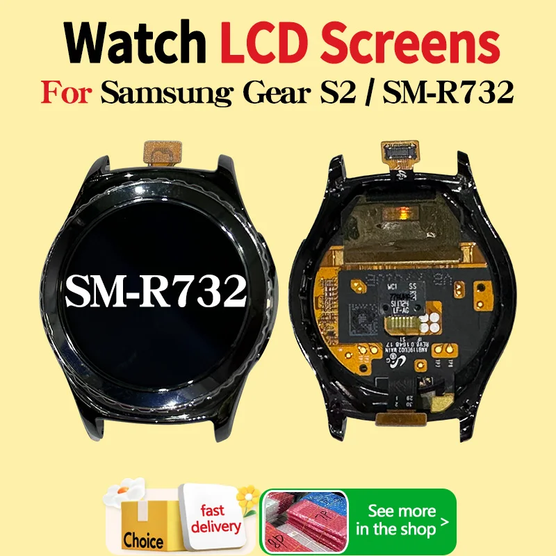 

For Samsung Gear S2 Classic R732 SM-R732 LCD Touch Screen Digitizer Assembly LCD Display With Frame Replacement Parts