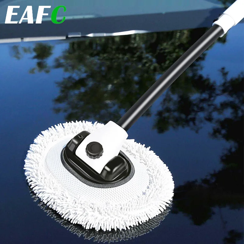 Car Wash Brush Adjustable Telescoping Long Handle Cleaning Mop Auto Cleaning Brush Chenille Broom For Car Cleaner Tool