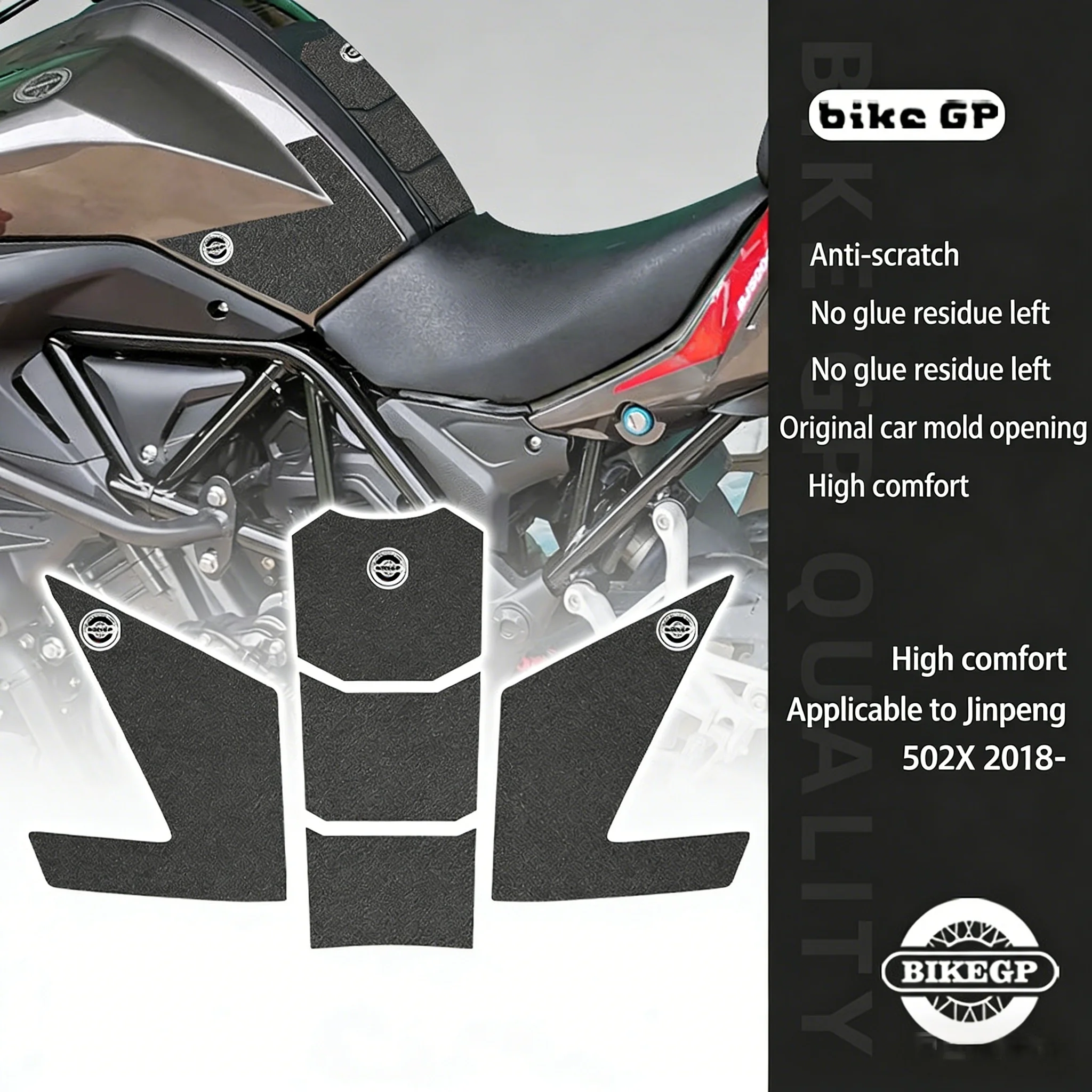 

For Benelli TRK502X TRK502 Motorcycle Tank Pad Anti-Slip Fishbone Sticker Side Knee Grip Fuel Tank Protector Decal