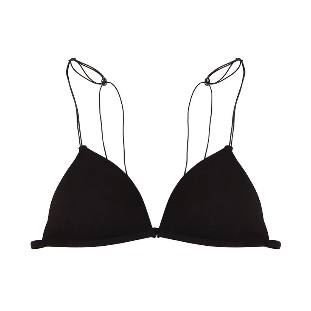 

Fachion Triangle Bras for Women Thin Strape Beauty Back French Style Bra Lingerie Solid Color Wireless Bra Party