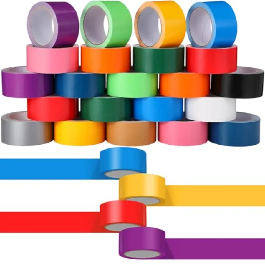 

4 Pack Colored Duct Tape Bulk Heavy Duty Waterproof Decorative Duct Tape Multi Purposes No Residue Tear by Hand for DIY Indoor