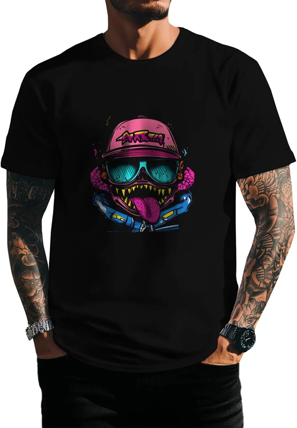 Mens Cotton Shirts Short Sleeve Graphic T-Shirt Casual Streetwear Trendy Tops Crewneck Loose Fit Summer Outfits 100% Cotton Trendy Y2K Short-Sleeve Tee – Soft, Quick-Drying, All Occasion Casual  Suitable For Concert Party Hanging Out Sightseeing Trip