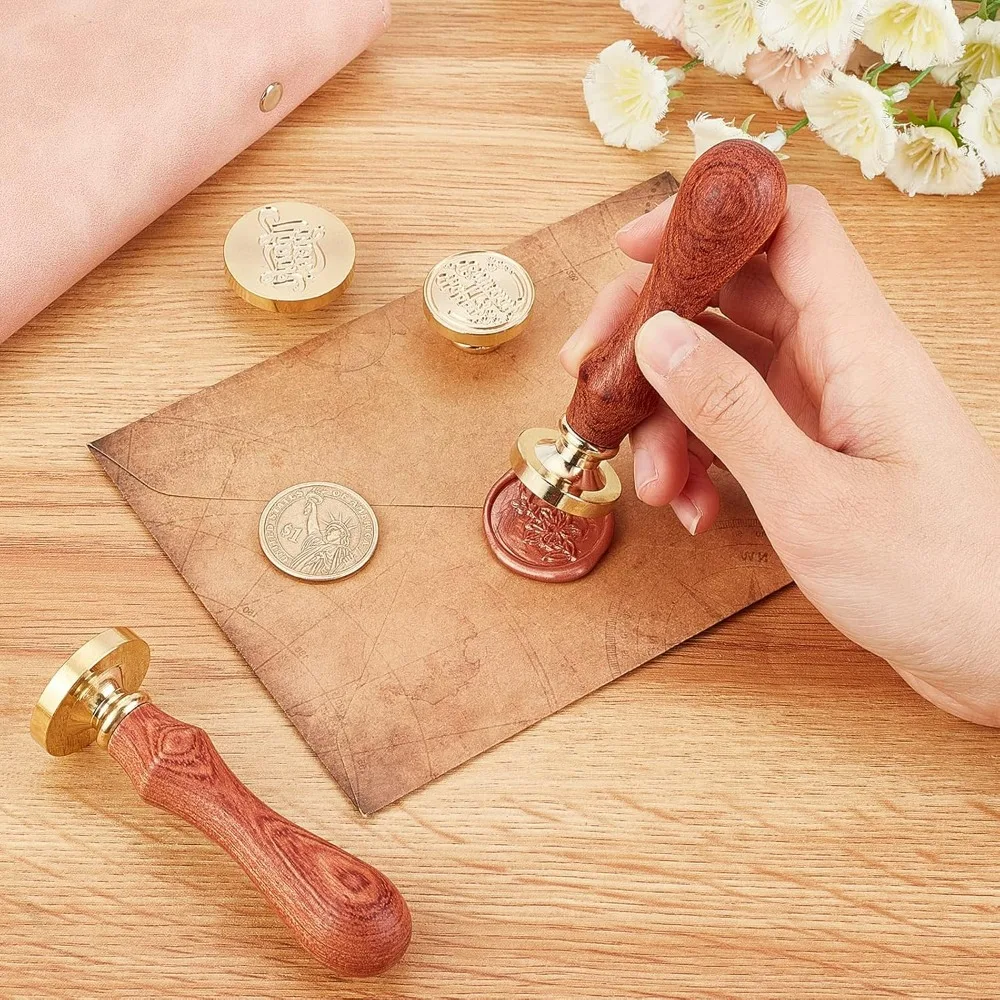 Cross Wax Seal Stamp Christmas Sealing Wax Stamps Vintage Wax Seal Stamp Cross Head with Removable Wood Handle for Easter