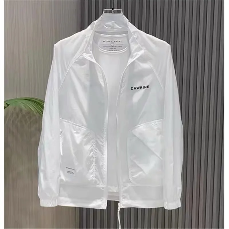 

Men's Casual Lightweight Breathable Stand Collar Sun Protection Jaet Spring Summer Faionable Polyester Outerwear Coat
