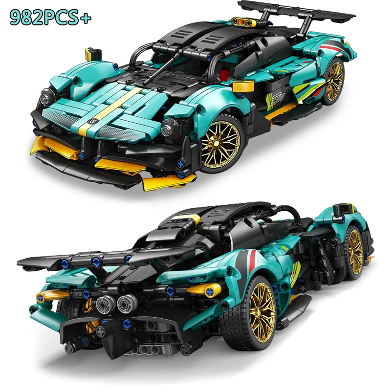 Technical Hypercar Aston Martins Famous Valkyries Speed Racing Car Building Blocks Model Super Vehicle Bricks Toy for Kids Gifts