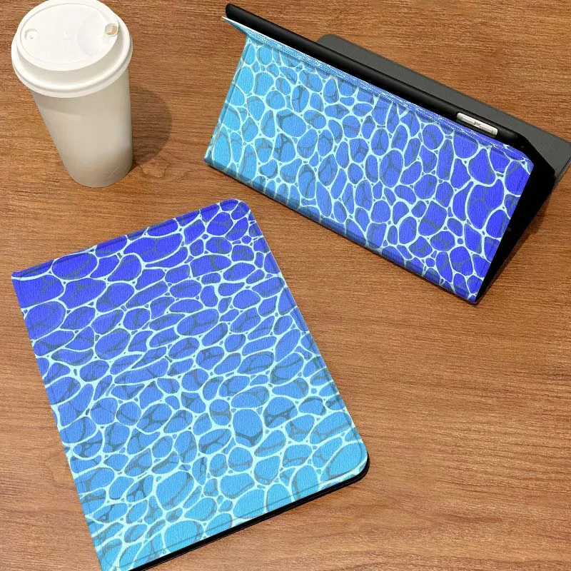 

Чехол с мультяшным синим волнистым узором для планшетов Samsung Galaxy Tab S6 S7 S8 S9 S10 S11 FE Plus Lite