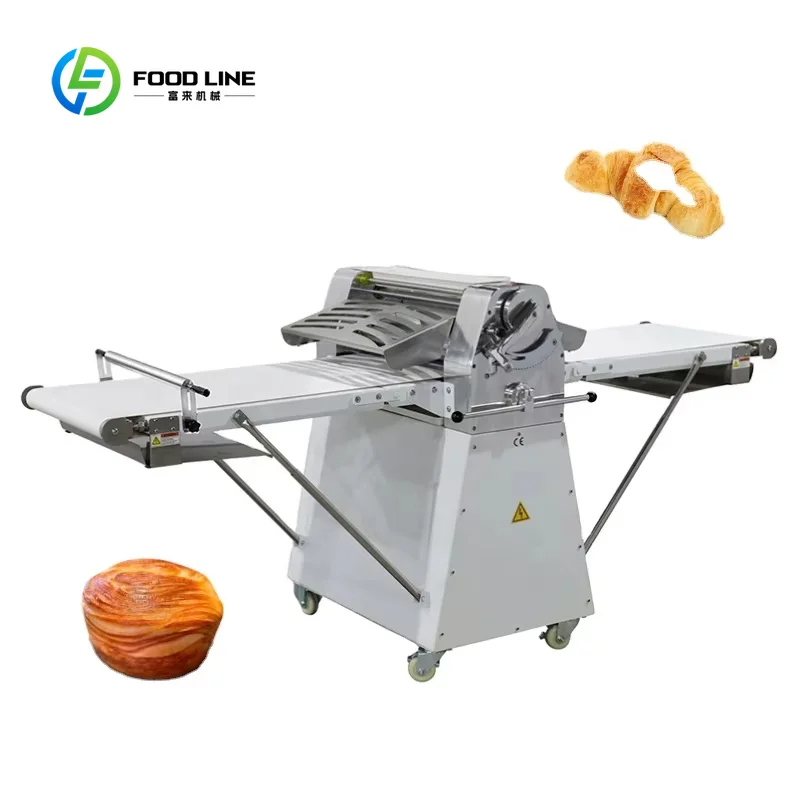 Customized Stainless Steel 650mm Automatic Pastry Pressing Dough Sheeter Roller Machine for Bakery Vertical Dough Laminator